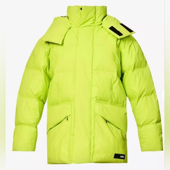 Rains Other - Rains Hooded Padded-Design Jacket, Medium